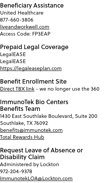 Beneficiary Assistance United Healthcare 877 660 3806 liveandworkwell.com Access Code: FP3EAP ﻿﻿﻿Prepaid Legal Covera...