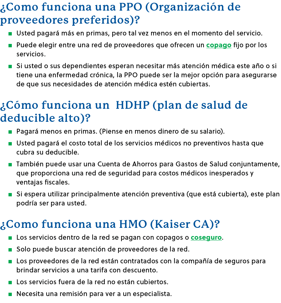 ¿Como funciona una PPO (Organizaci n de proveedores preferidos)? � Usted pagar m s en primas, pero tal vez menos en ...
