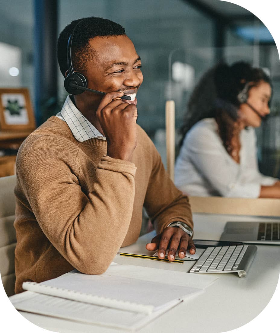 Woman meditating in her office for her mental health.
