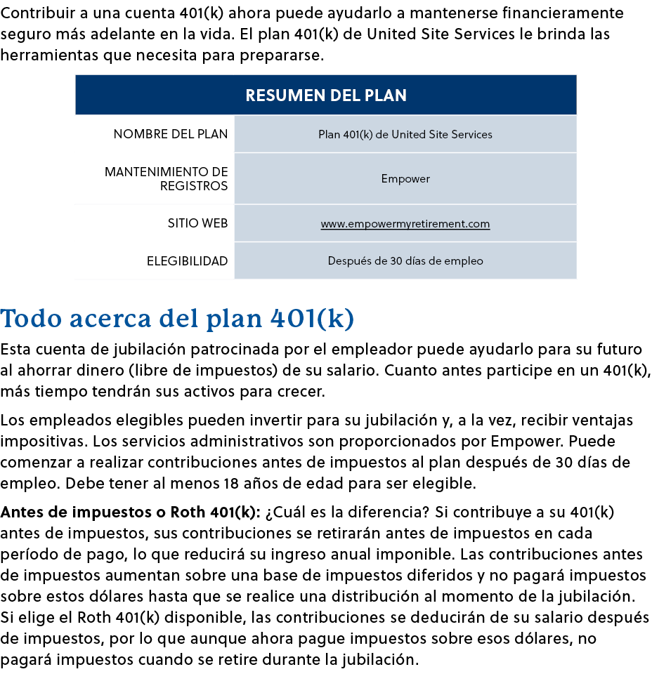 Contribuir a una cuenta 401(k) ahora puede ayudarlo a mantenerse financieramente seguro m s adelante en la vida. El p...