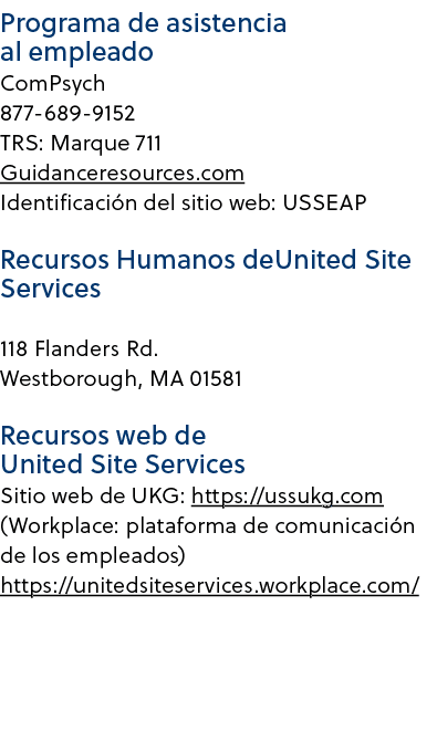 Programa de asistencia al empleado ComPsych 877 689 9152 TRS: Marque 711 Guidanceresources.com Identificaci n del sit...