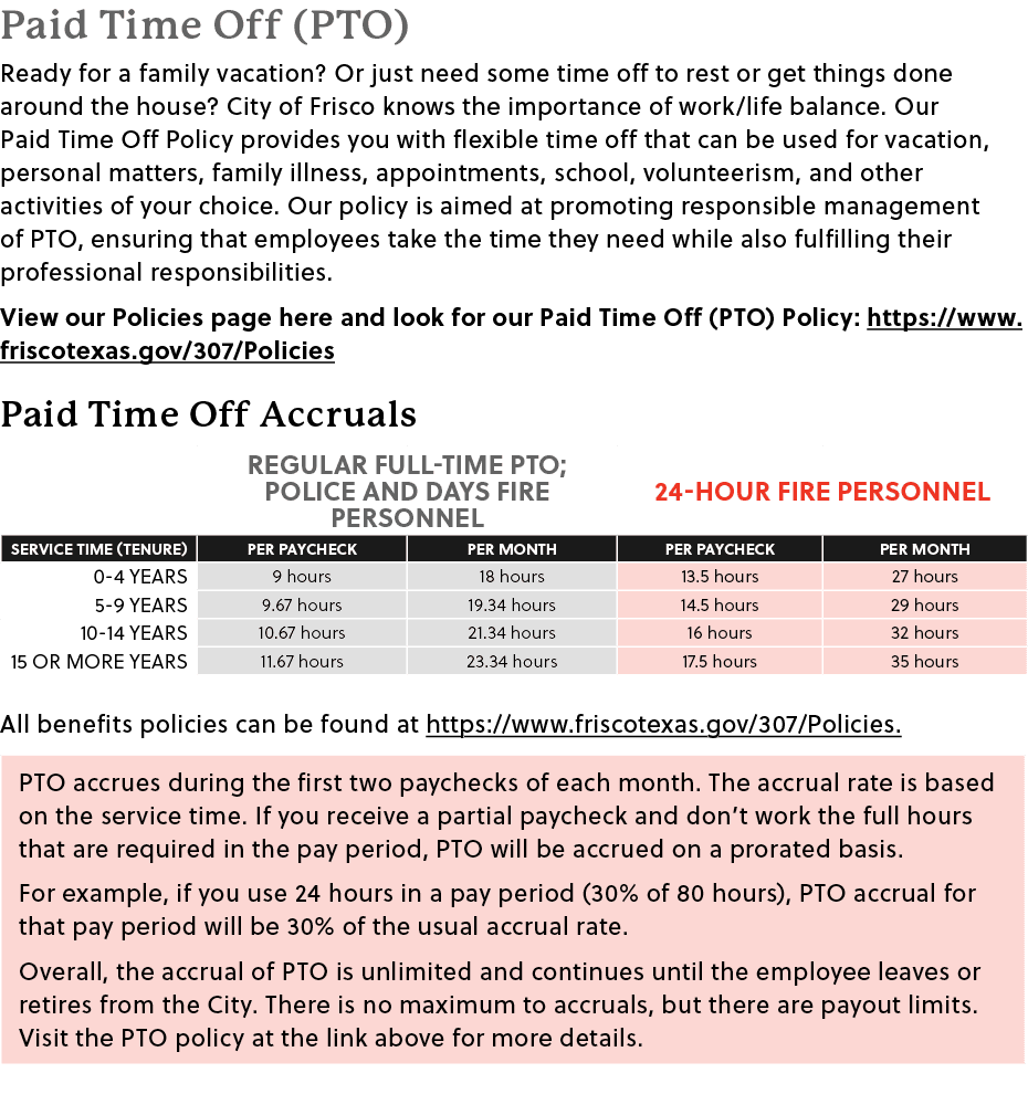 Paid Time Off (PTO) Ready for a family vacation? Or just need some time off to rest or get things done around the hou...