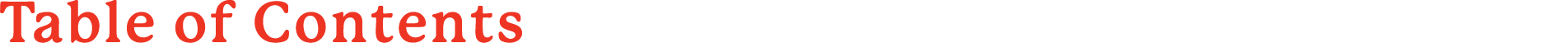 Table of Contents